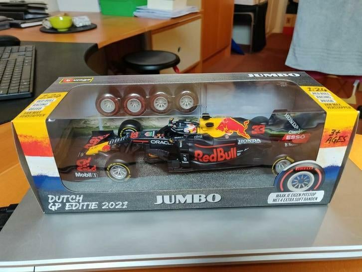 Jumbo Max Verstappen model auto 2021, 1:24, nieuw, Hobby en Vrije tijd, Modelauto's | 1:24, Ophalen of Verzenden, Nieuw, Bburago