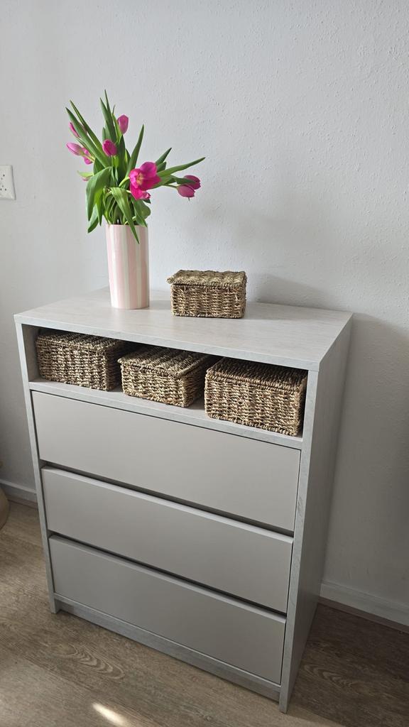 JYSK Ladekast BILLUND 3 lades travertine/beige, Zo goed als nieuw, 3 of 4 laden, Minder dan 100 cm, 25 tot 50 cm