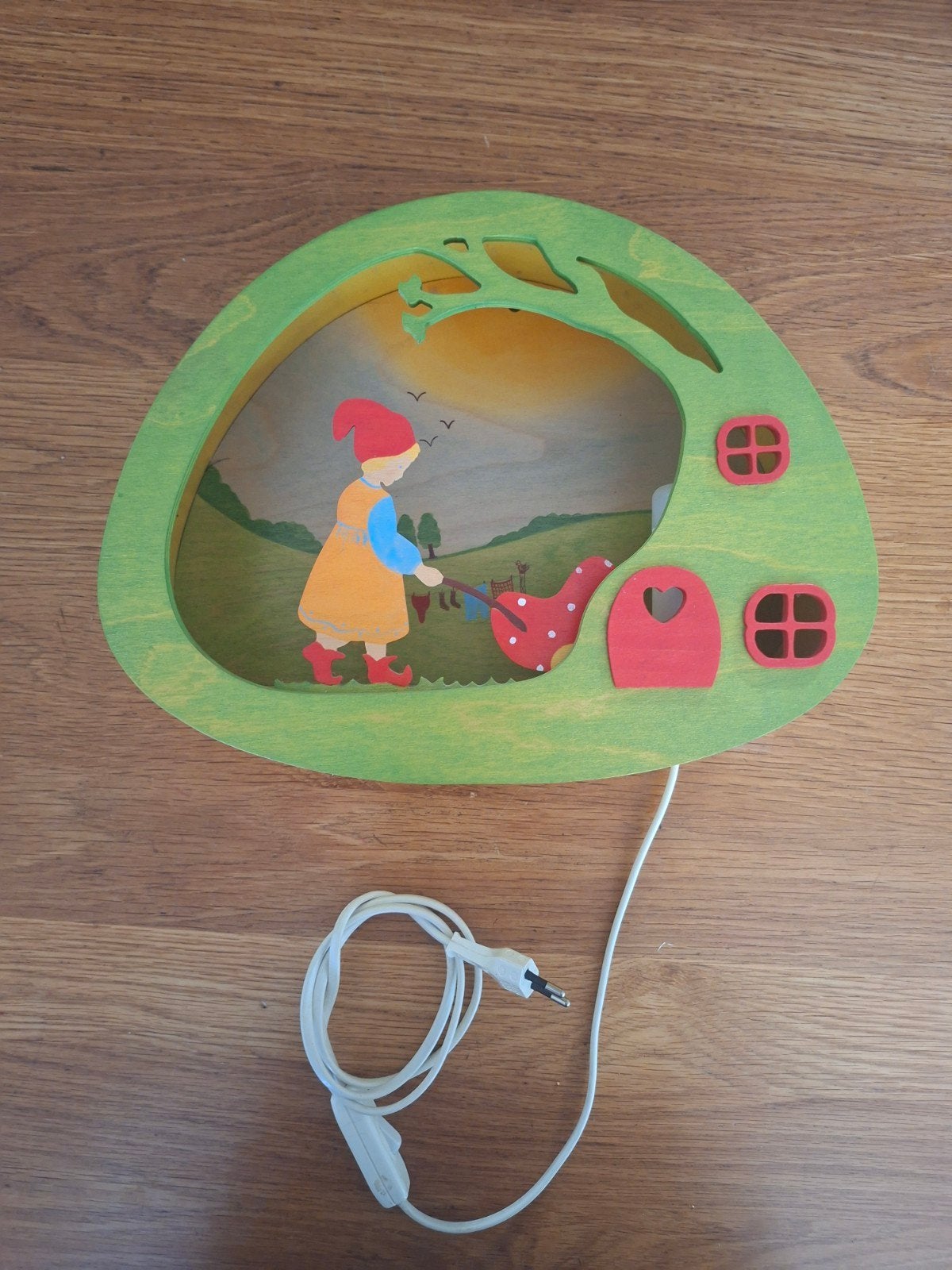 Antroposofisch Nachtlampje met Sprookjestaferel, Met snoer/stekker, Meerkleurig, Overige fittingen, Ophalen of Verzenden