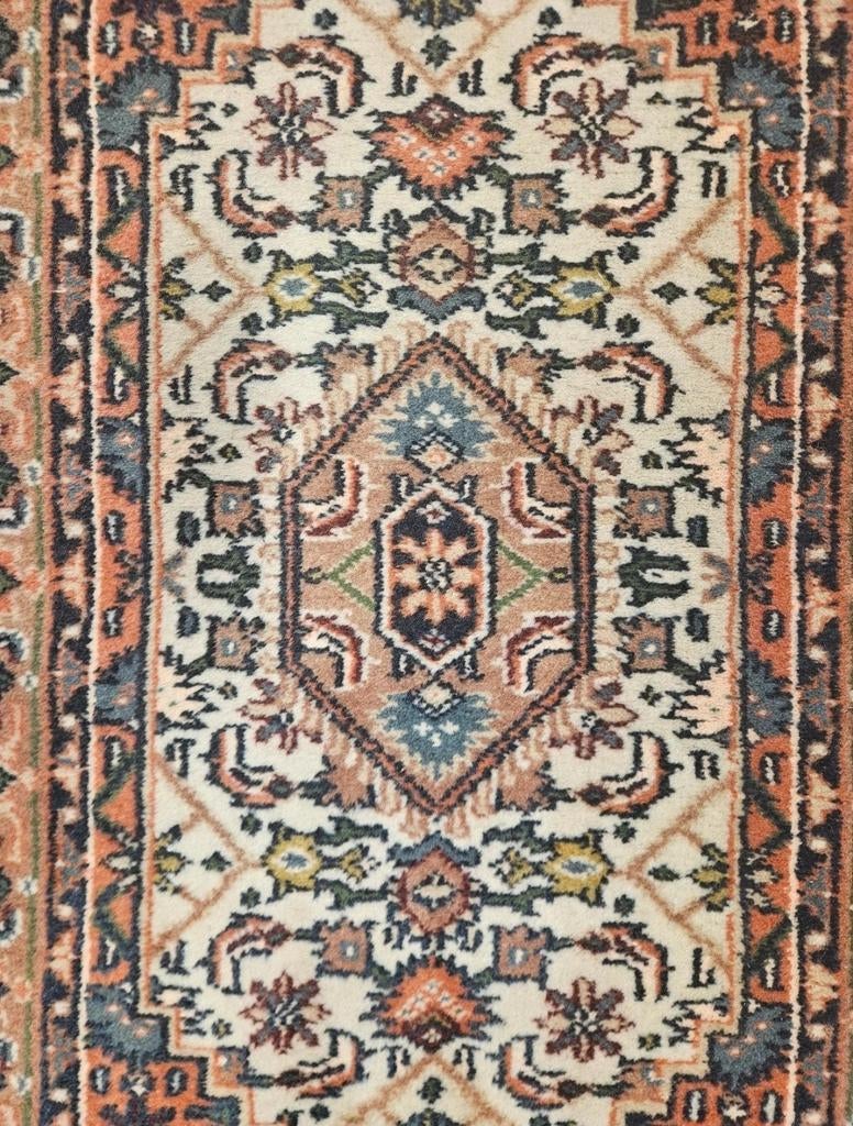 Handgeknoopt Perzisch wol Bidjar tapijt medallion 92x164cm, Oosters, Vintage, Traditioneel, Crème, Onbekend, Zo goed als nieuw