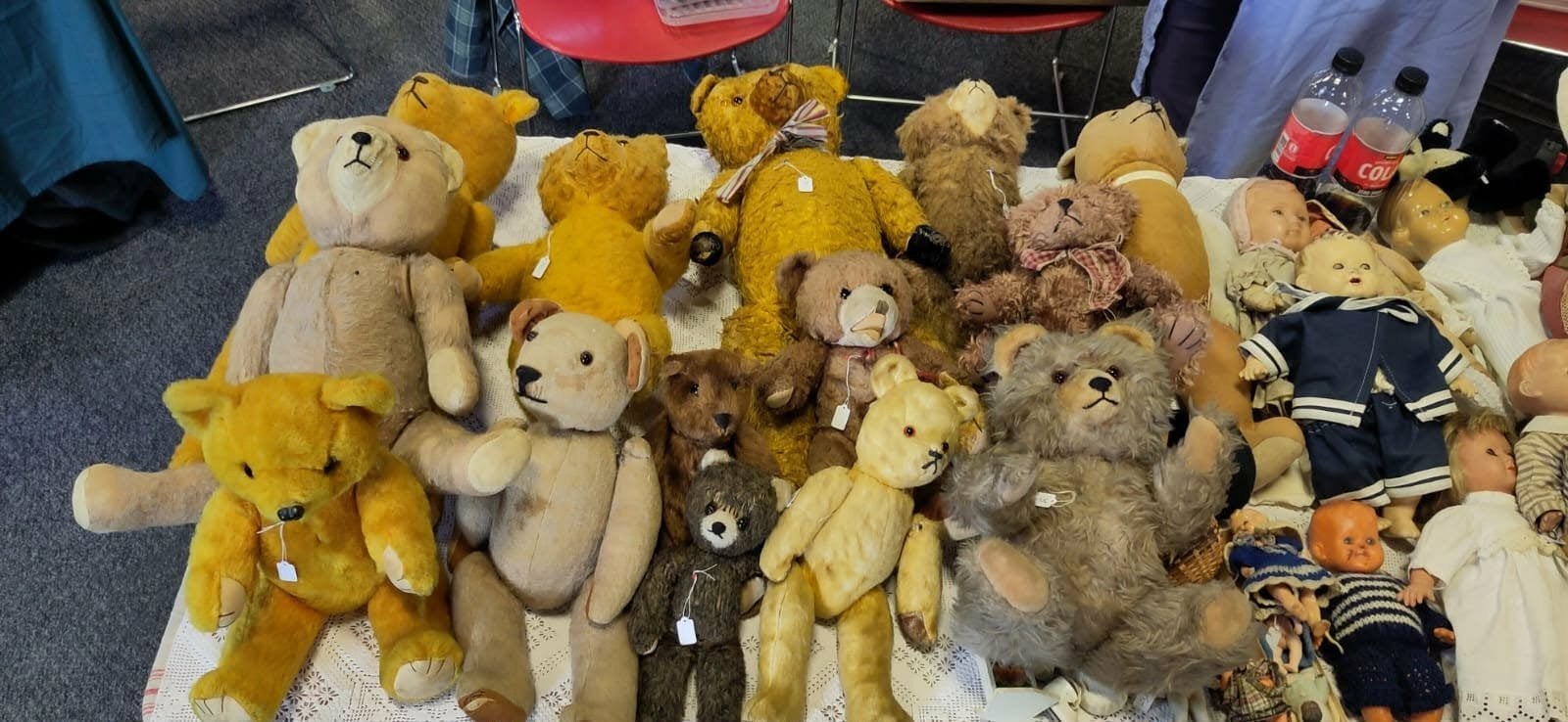 Verzameling vintage antieke poppen en beren, Ophalen of Verzenden, Gebruikt, Stoffen beer, Overige merken