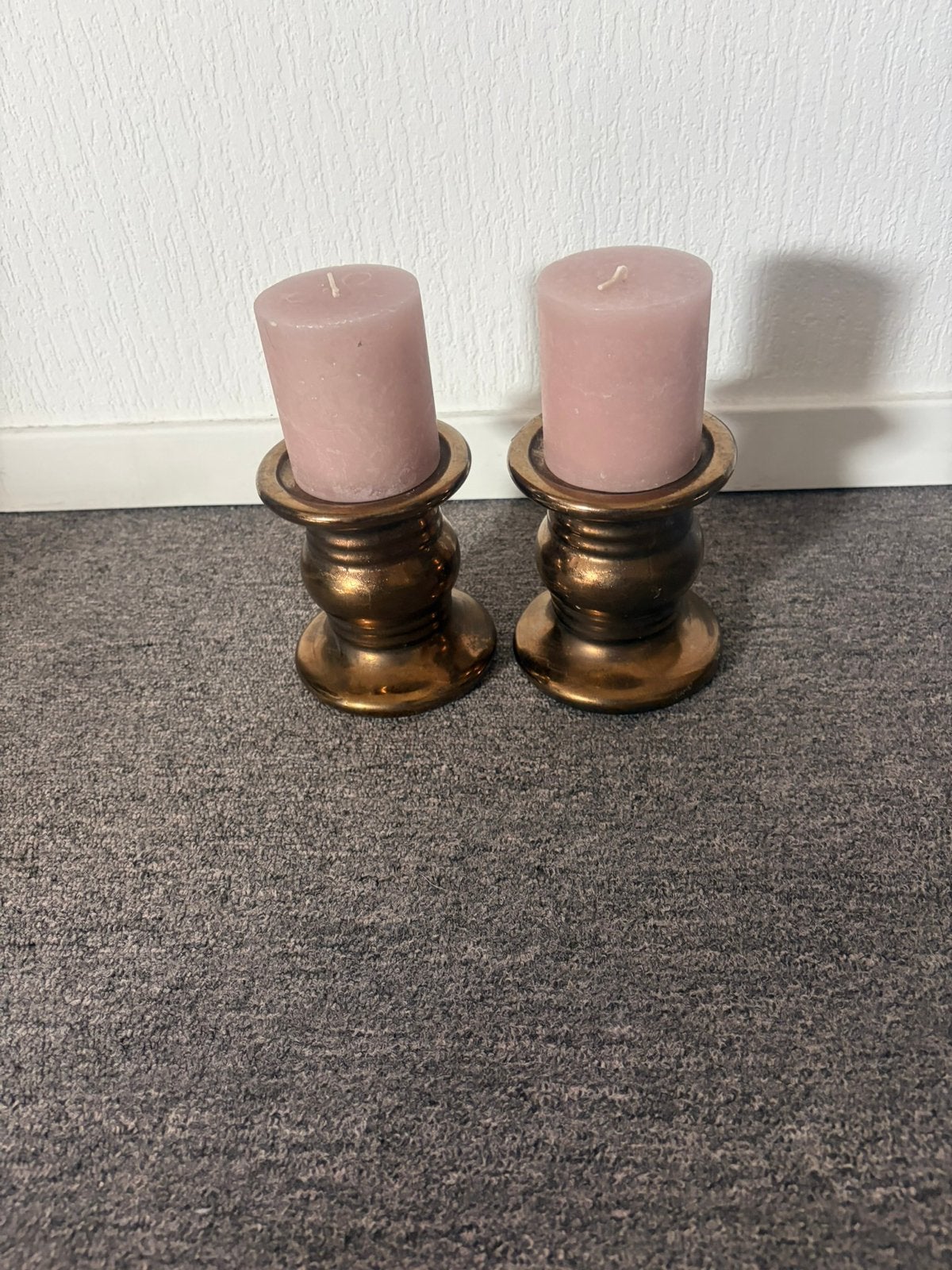 2 bronzen kaars kandelaars, Ophalen of Verzenden, Zo goed als nieuw