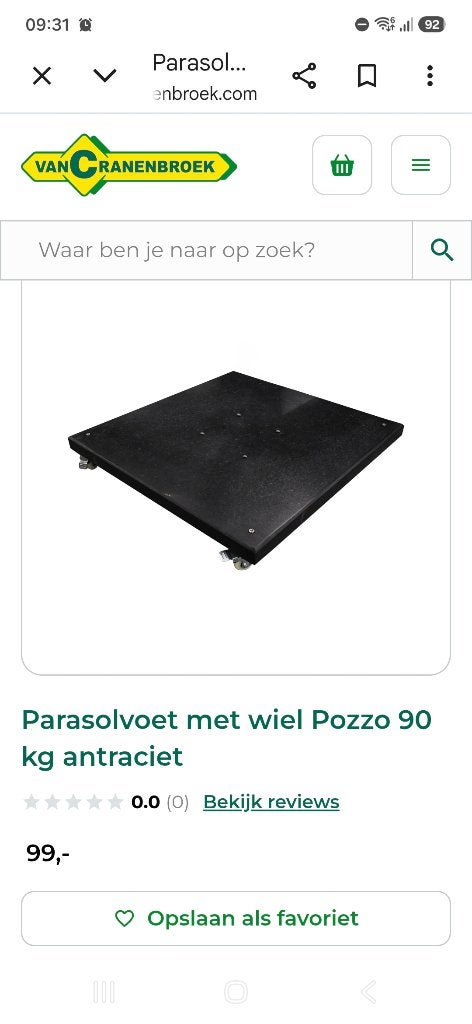 Parasol voet, Ophalen, Zo goed als nieuw, Minder dan 1 meter, Parasolvoet