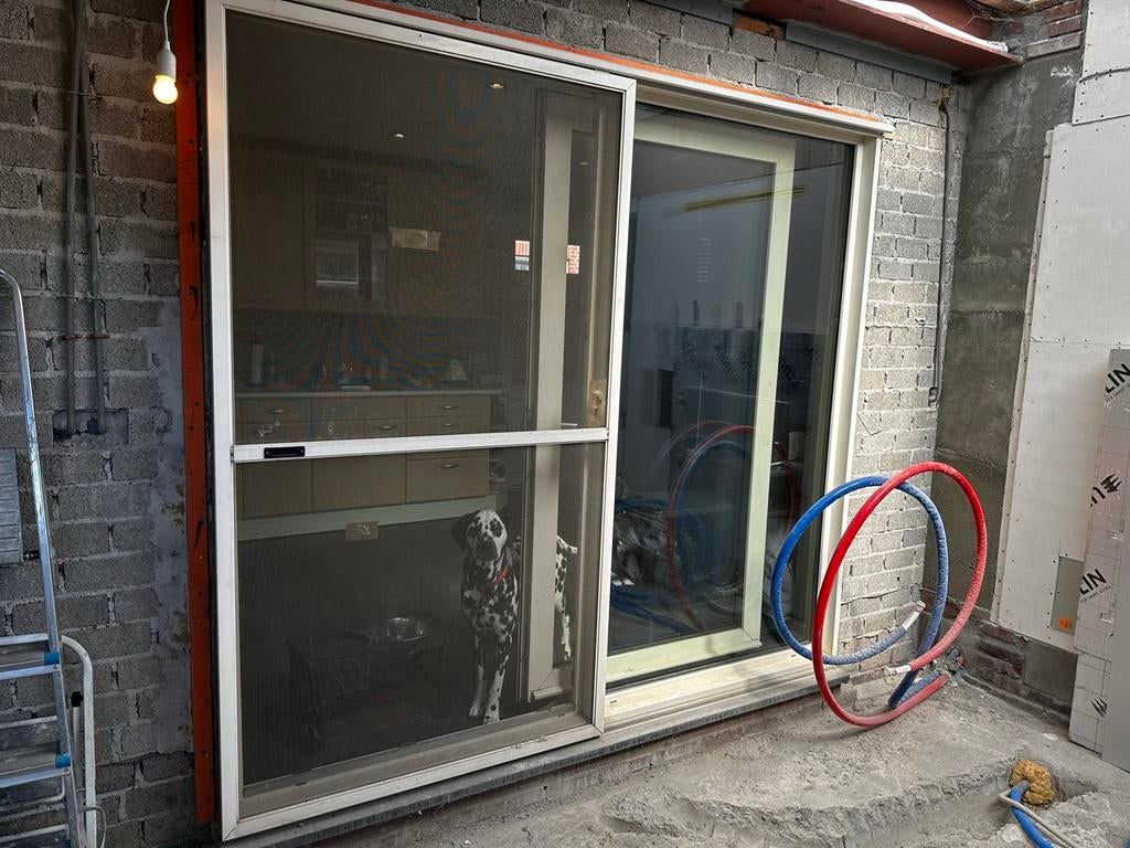 Kunststof kantel schuifpui met hor, Doe-het-zelf en Verbouw, Deuren en Horren, Ophalen, Kunststof, Gebruikt, 120 cm of meer