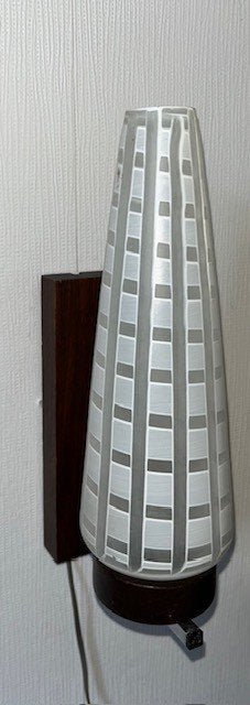 Vintage wandlamp, Gebruikt, E14 (klein), Ophalen of Verzenden, Glas