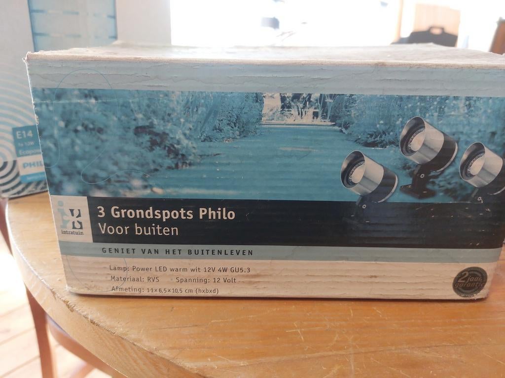Set van 3 Philo grondspots voor buiten, RVS, LED, Ophalen of Verzenden