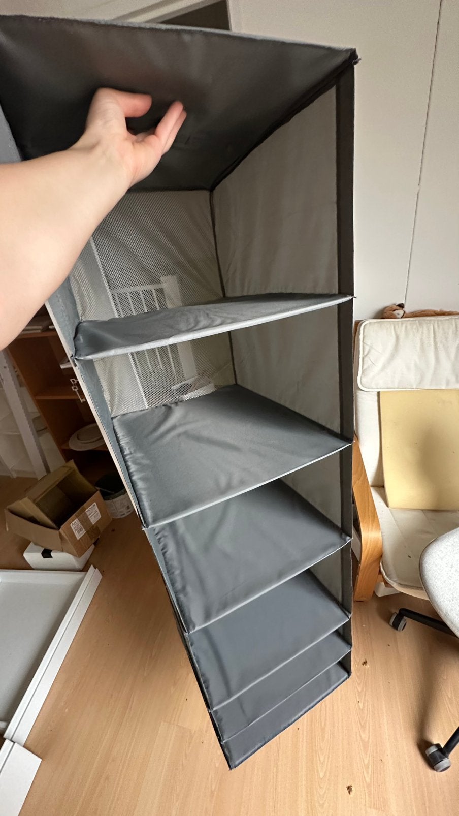 IKEA SKUBB hangende opberger met 6 vakken – donkergrijs, Ophalen, Zo goed als nieuw