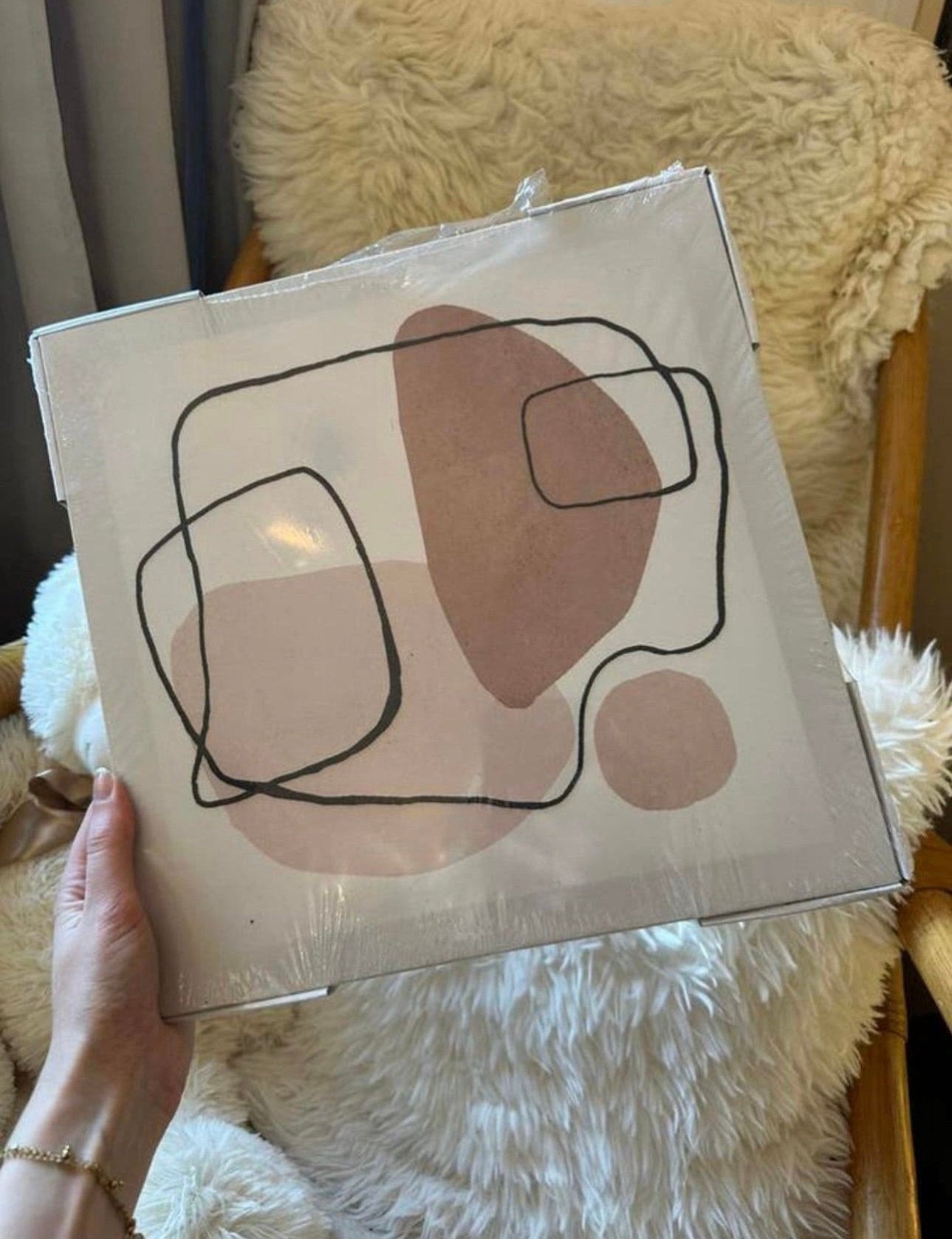 Abstract wanddoek / canvas – moderne aardetinten, Ophalen of Verzenden, Zo goed als nieuw