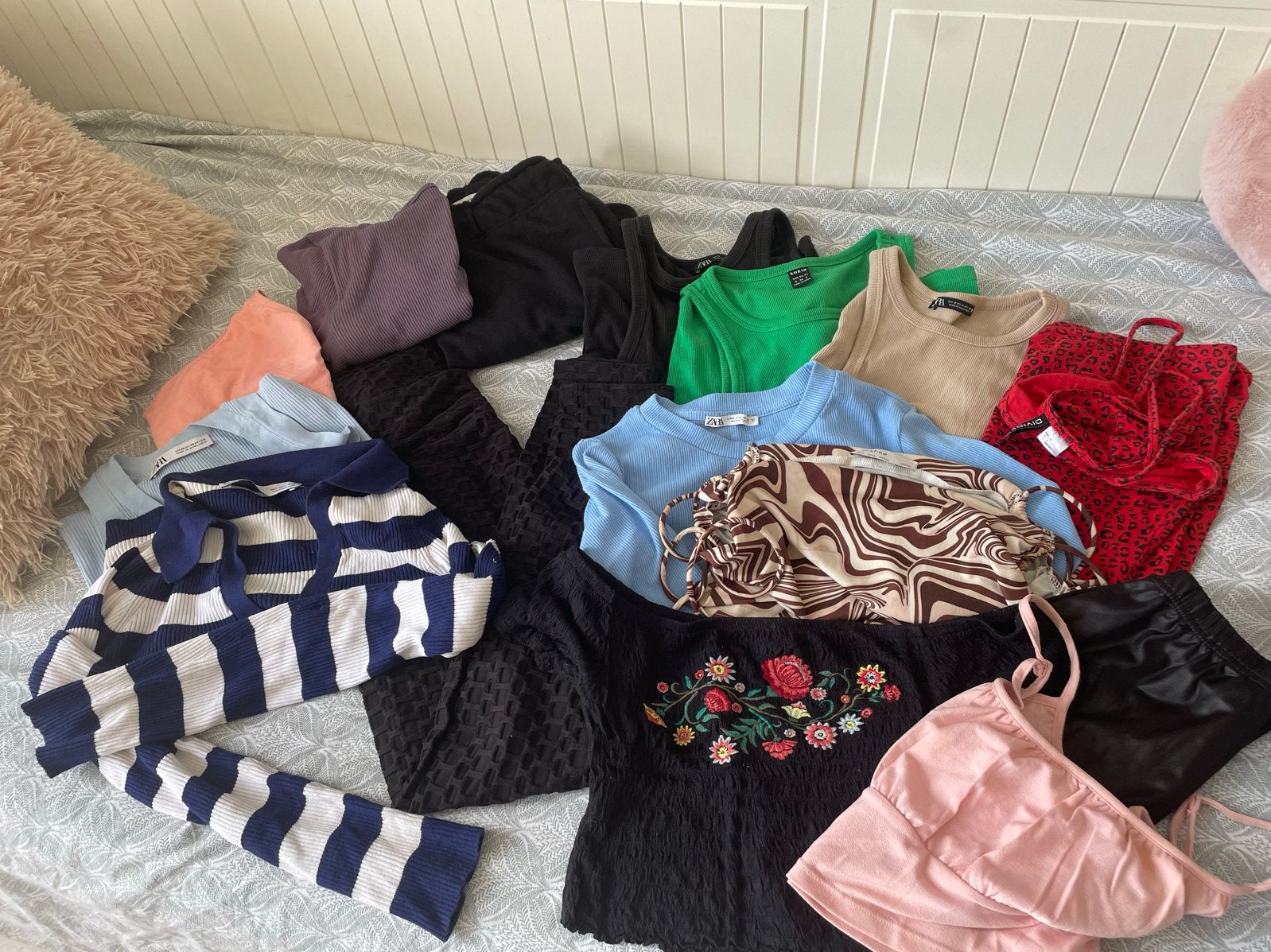 Leuke kledingbundel: tops, jurkje, short, sportlegging etc, Ophalen of Verzenden, Gedragen, Maat 36 (S)