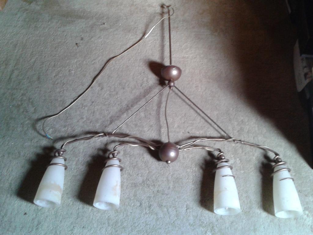 hanglamp, Huis en Inrichting, Lampen | Hanglampen, Ophalen, Gebruikt, Glas, 75 cm of meer