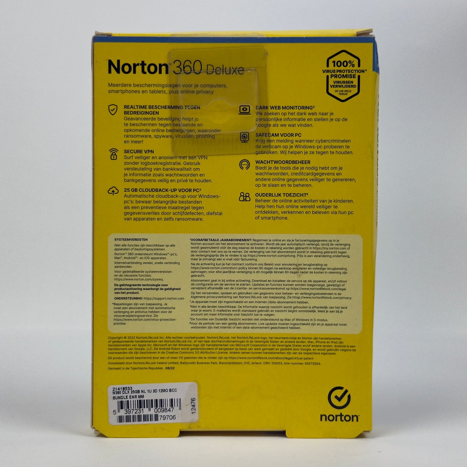 Norton 360 Deluxe 1 Jaar | 3 Apparaten - Nieuw & Ongebruikt, Computers en Software, Antivirus- en Beveiligingssoftware, Ophalen of Verzenden