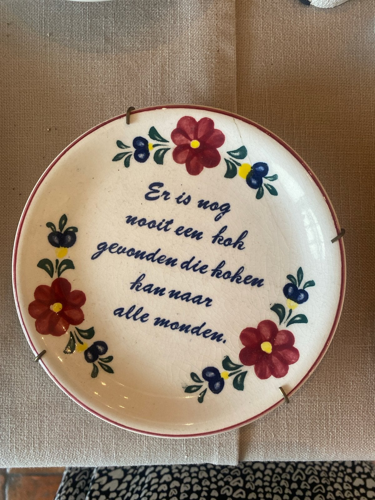 Decoratief Delfts Blauw Wandbord met Spreuk, Ophalen of Verzenden