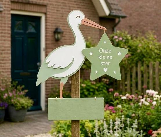 Nieuw Geboortebord Ooievaar - Diverse modellen met babynaam, Verzenden, Nieuw, Kraamcadeau