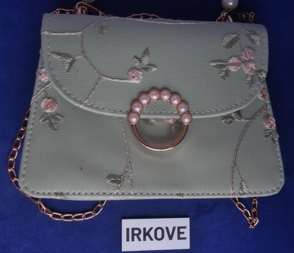 SCHATTIG TASJE * Met Borduursel! *, Sieraden, Tassen en Uiterlijk, Tassen | Damestassen, Verzenden, Nieuw, Groen, Avondtasje