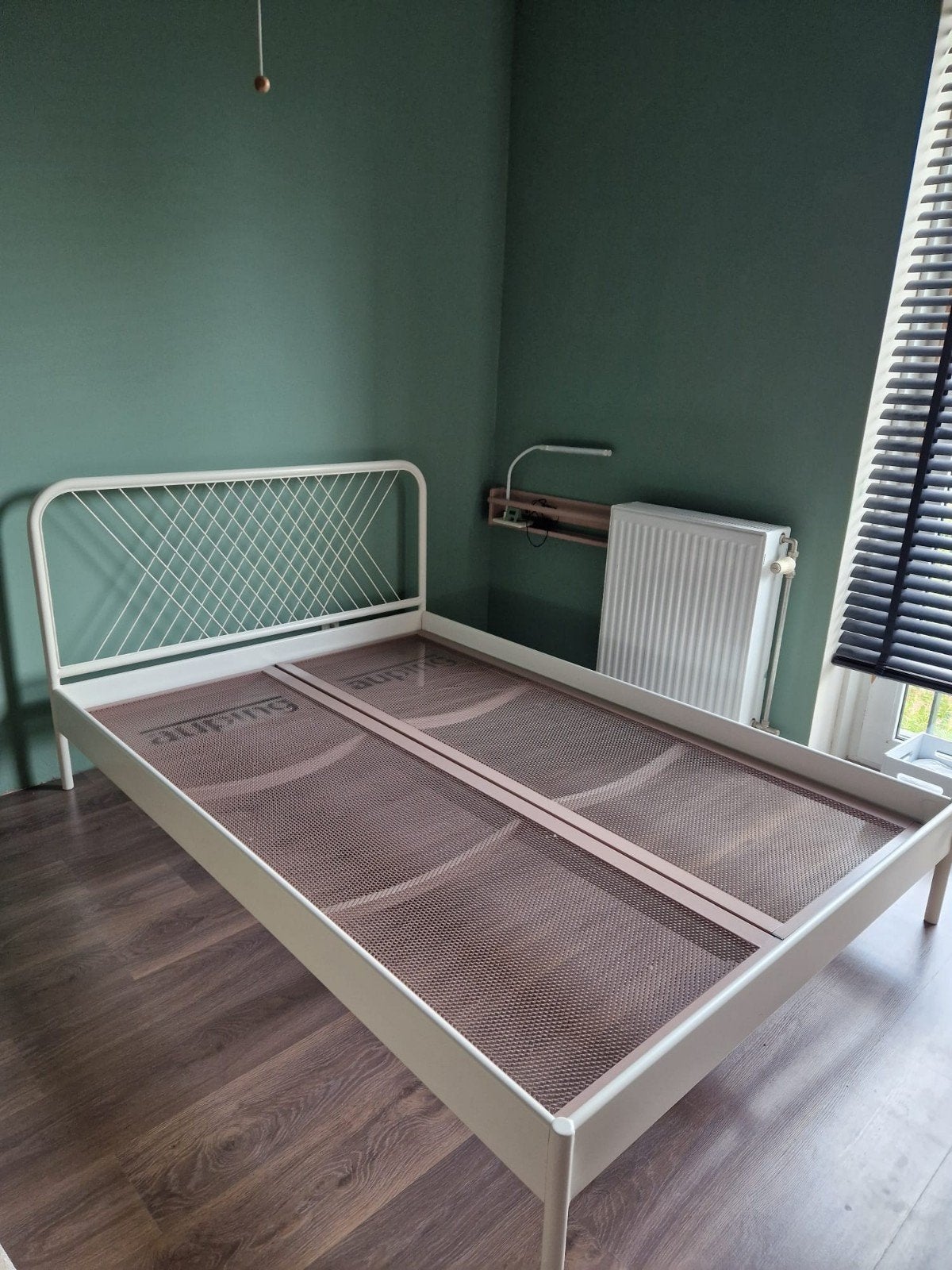 IKEA NESTTUN bedframe 140x200 cm, Ophalen, Gebruikt, Wit, Tweepersoons
