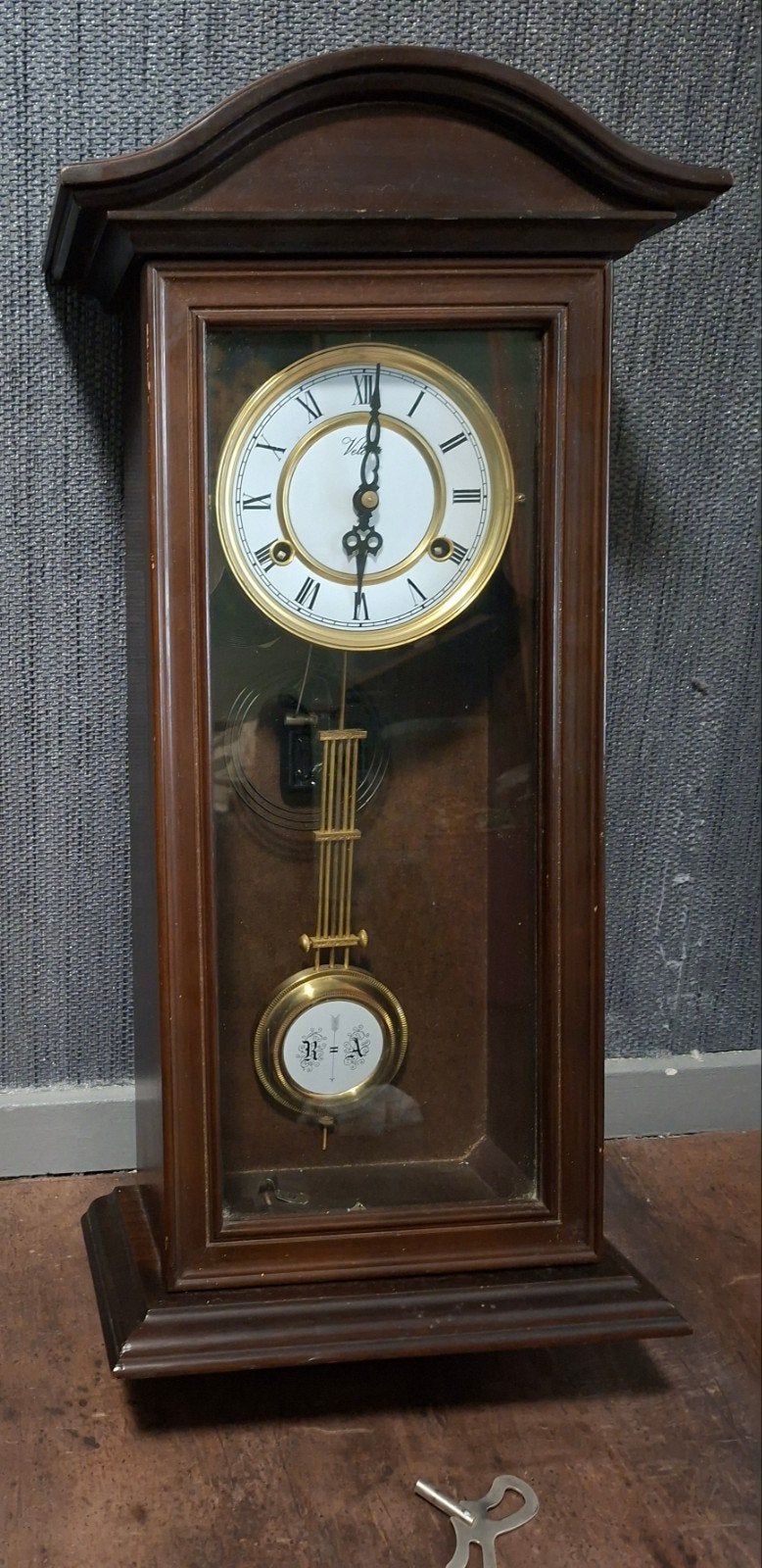 Vintage Velona regulator 31 daags wandklok, Ophalen of Verzenden