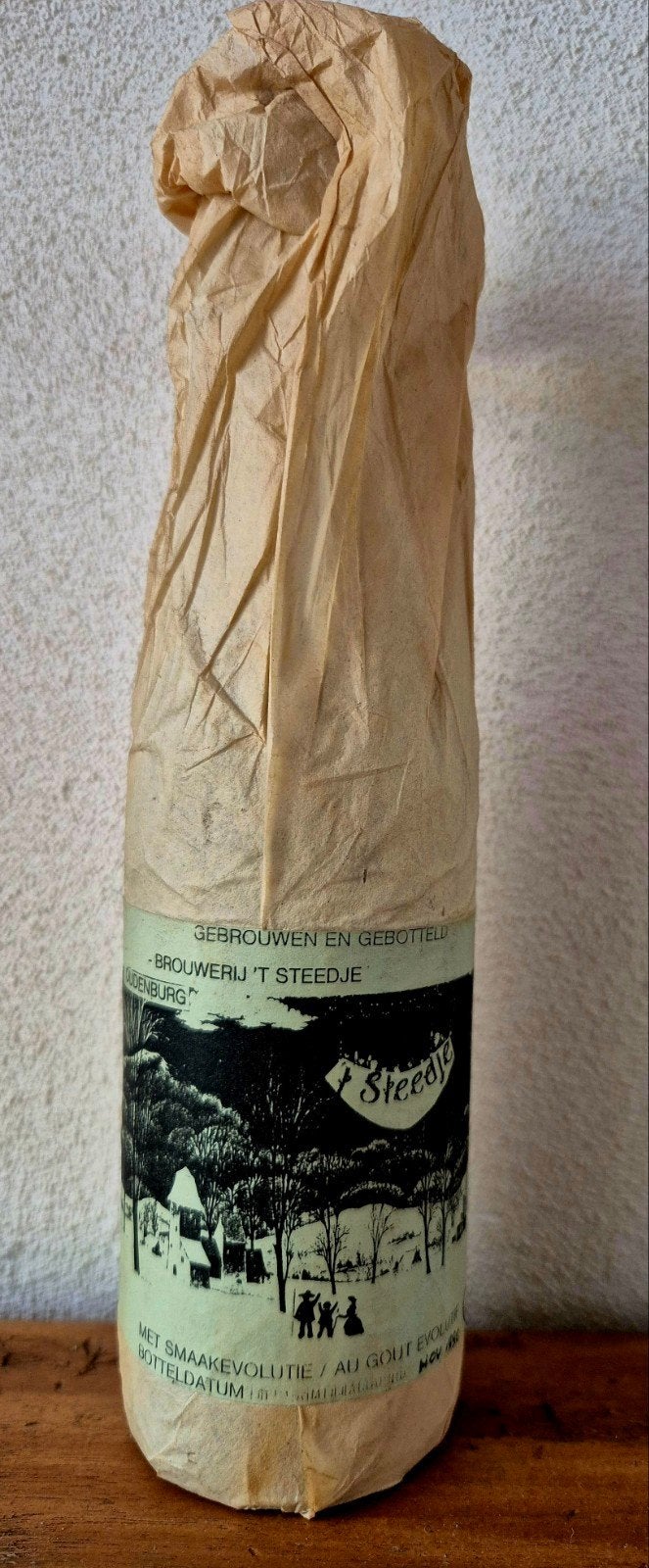 1990 fles natuur bier br. 'T STEEDJE 7,9% OUDENBURG . Verz., Ophalen of Verzenden, Zo goed als nieuw, Flesje(s), Overige merken