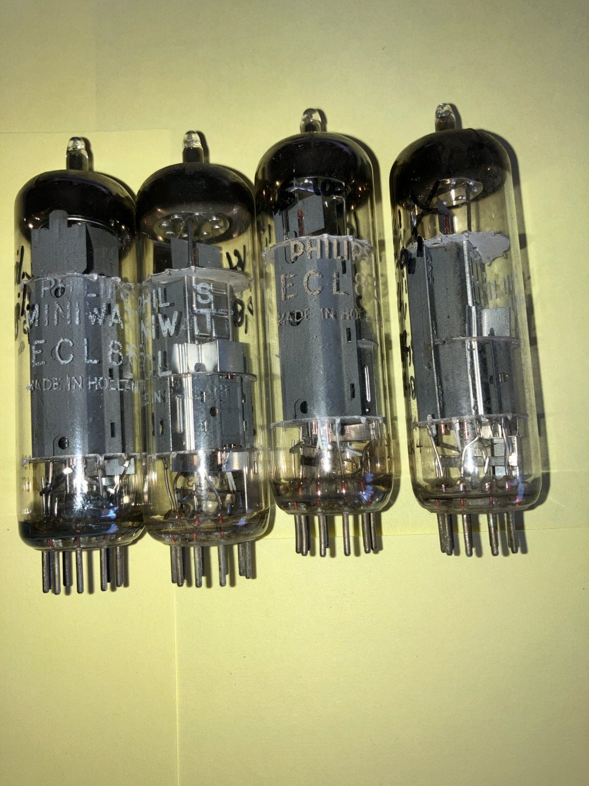 QUAD Philips Miniwatt ECL86 buizen (EL + ECC) getest, Ophalen of Verzenden, Gebruikt
