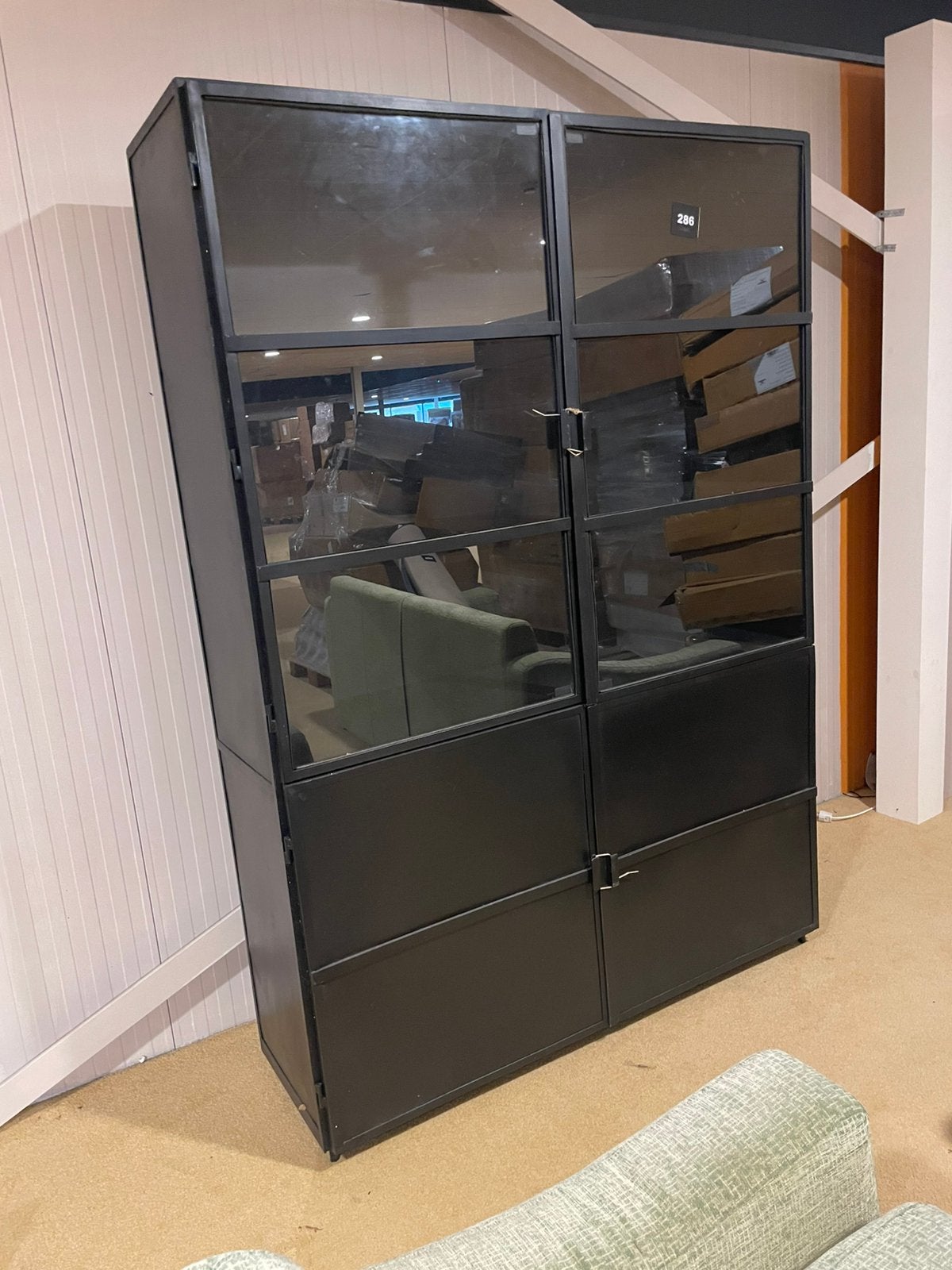 Splinternieuwe stalen zwart wandmeubel, Huis en Inrichting, Kasten | Vitrinekasten, Ophalen of Verzenden, Nieuw, 25 tot 50 cm