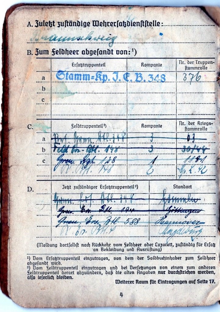 Soldbuch Reserve-Grenadier-Bataillon 348 NL & België, Verzamelen, Ophalen of Verzenden, Overige gebieden, Embleem of Badge