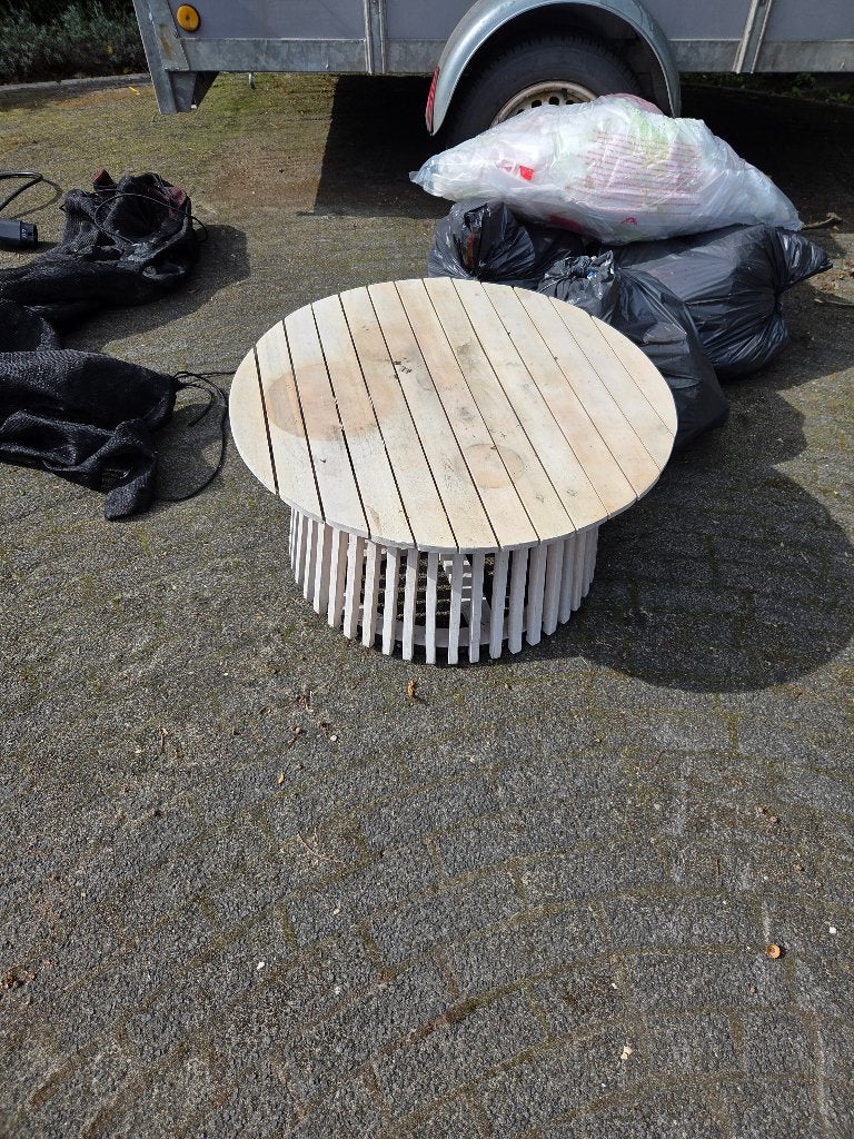 Terras tafel, Tuin en Terras, Ophalen, Gebruikt, Rond, Hout