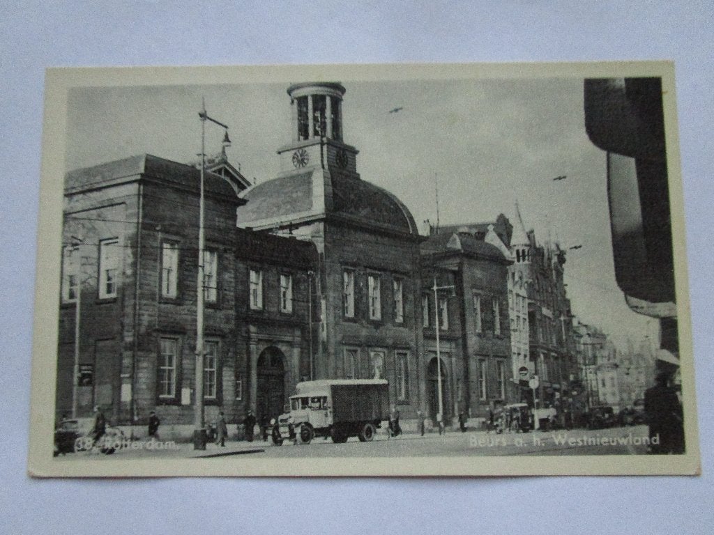Ansichtkaart Rotterdam - Beurs aan het WestNieuwland, Verzenden, 1920 tot 1940, Ongelopen, Zuid-Holland