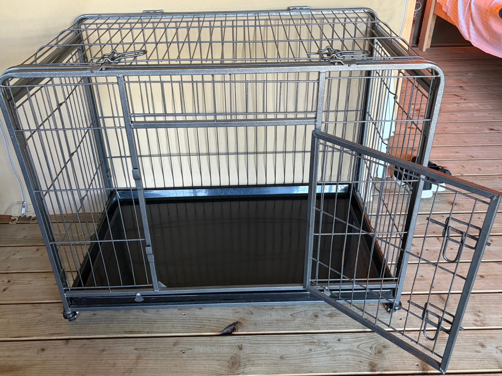 Solide Hondenbench - 93x61x69 cm, Ophalen, Zo goed als nieuw, 75 tot 110 cm, 65 tot 100 cm