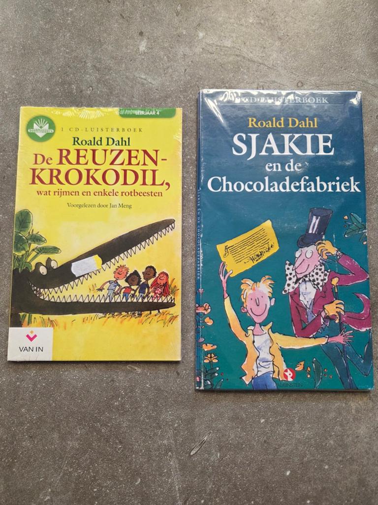 2x Roald Dahl Luisterboek CD's Sjakie & Reuzenkrokodil (Ges, Boeken, Luisterboeken, Ophalen of Verzenden, Roald Dahl, Cd, Kind