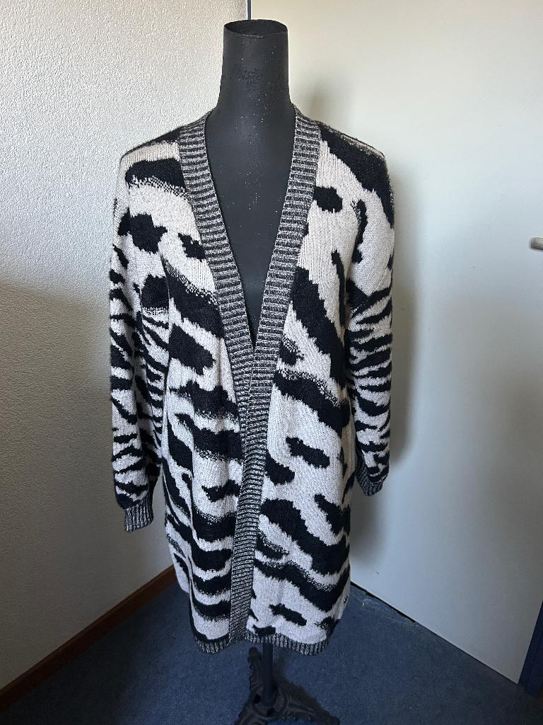 Poools vest zwart beige mt 44 z.g.a.n., Overige kleuren, Verzenden, Maat 42/44 (L), Zo goed als nieuw