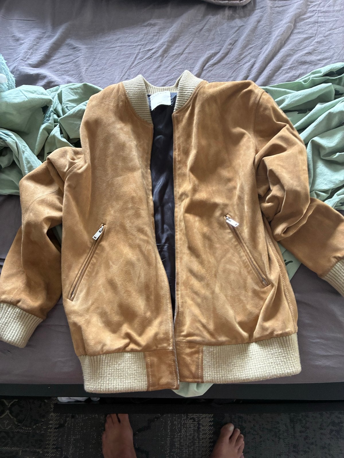 Sandro suède jas - Zo goed als nieuw, Kleding | Heren, Ophalen of Verzenden, Zo goed als nieuw, Maat 52/54 (L), Bruin