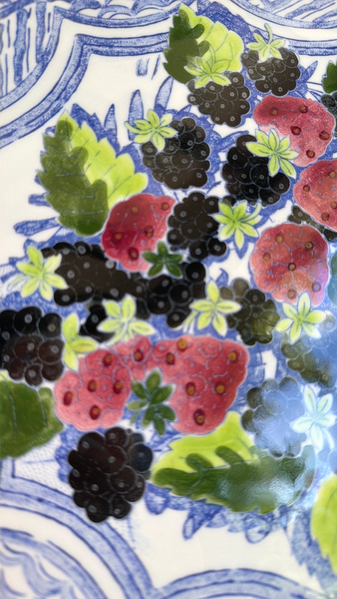 Gien OISEAU BLEU FRUIT ronde taartschaal, Huis en Inrichting, Keuken | Servies, Ophalen of Verzenden, Zo goed als nieuw, Overige stijlen