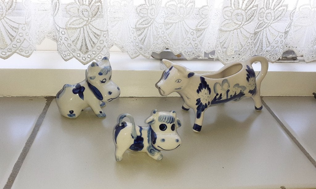 Delfts blauwe koeien - melk kan en beeldjes, Ophalen of Verzenden