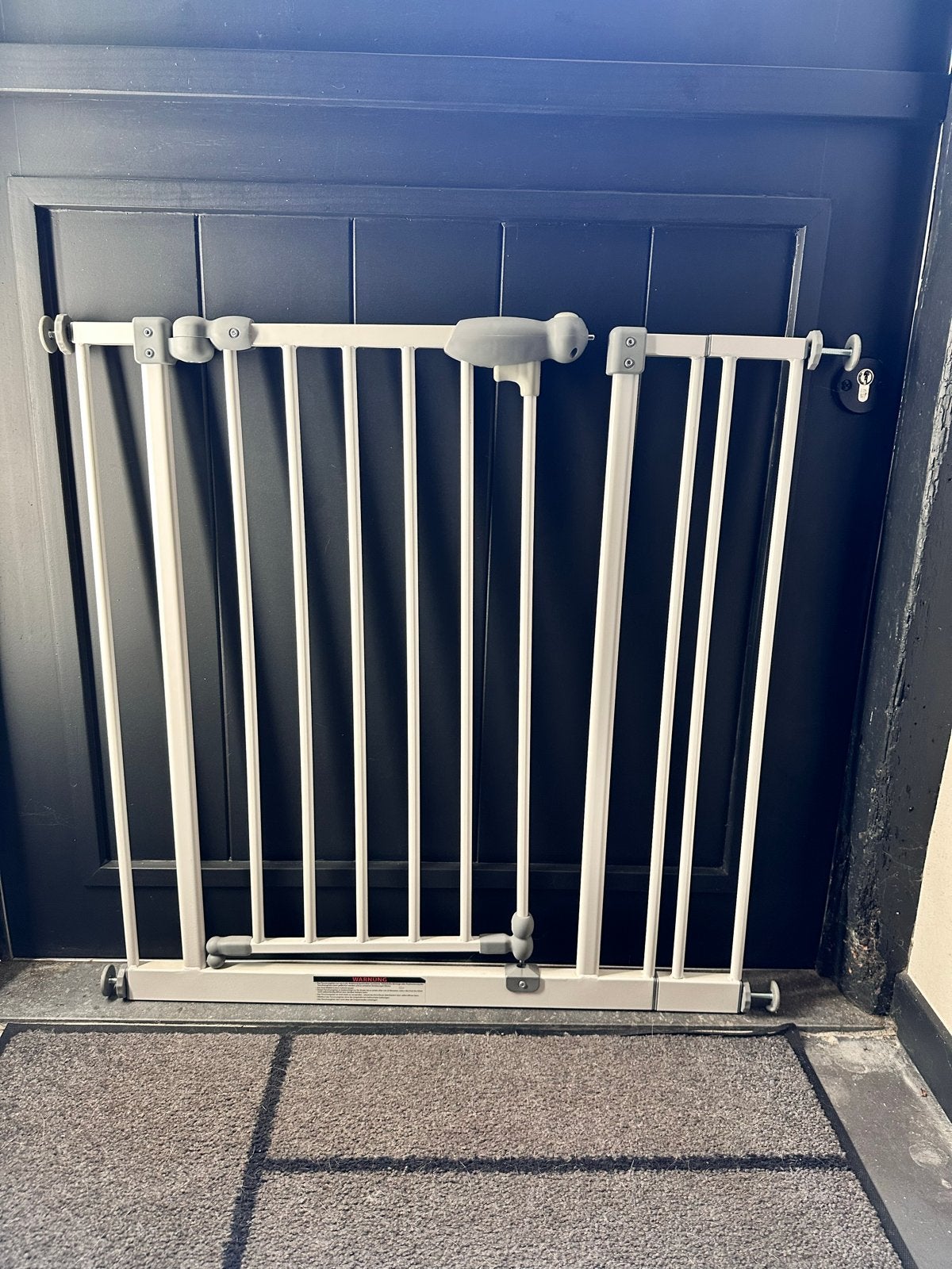 Wit metalen klemhekje voor deuren en trappen, Kinderen en Baby's, Traphekjes, Ophalen, Zo goed als nieuw, Klemhekje, Metaal of IJzer
