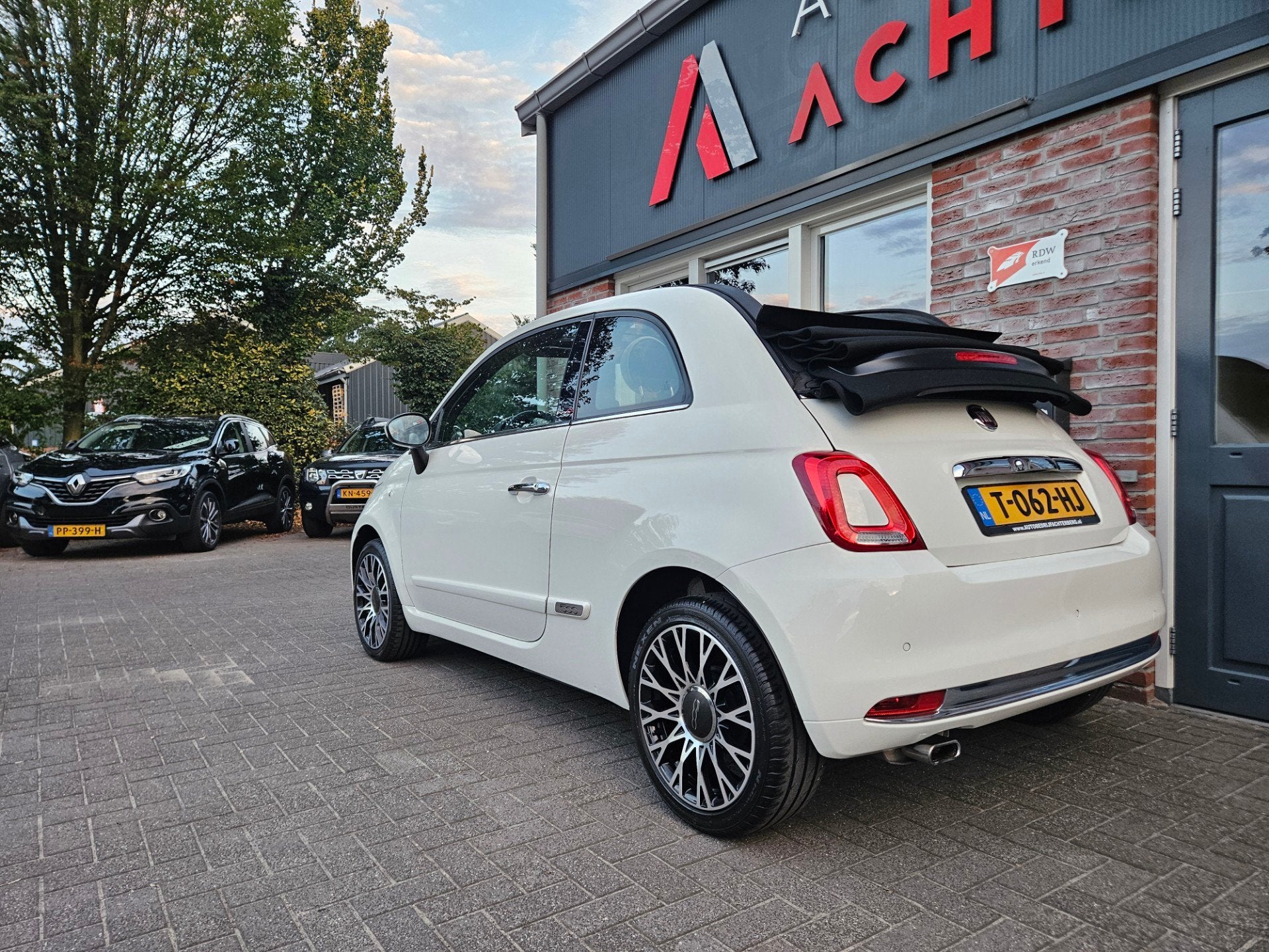 Fiat 500 1.2 Rockstar Cabrio! Automaat! Leuke/Nette Auto! Xe, 4 cilinders, Cabriolet, 4 stoelen, Wit