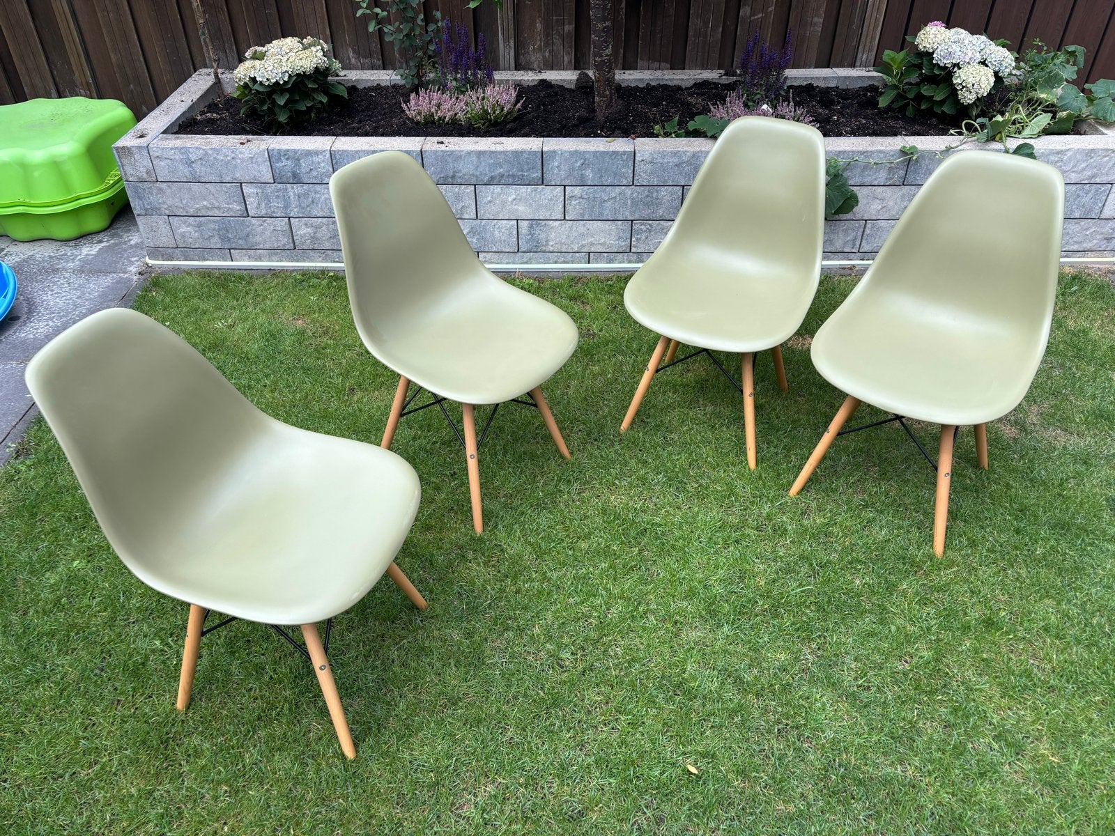 Set van 8 vintage stoelen - Olijfgroen, Ophalen, Gebruikt, Overige kleuren, Vijf, Zes of meer stoelen