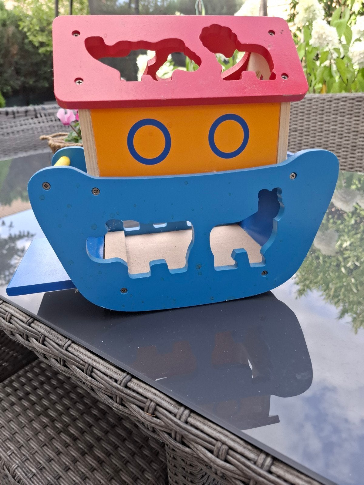 Houten speelgoedboot met dieren, Ophalen of Verzenden, Gebruikt, Overige typen