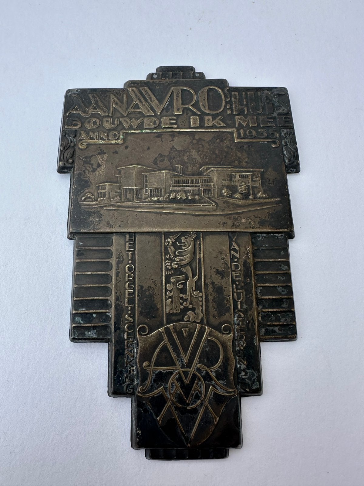 Chris v.d Hoef verzilverde Plaquette 1935, Antiek en Kunst, Ophalen of Verzenden