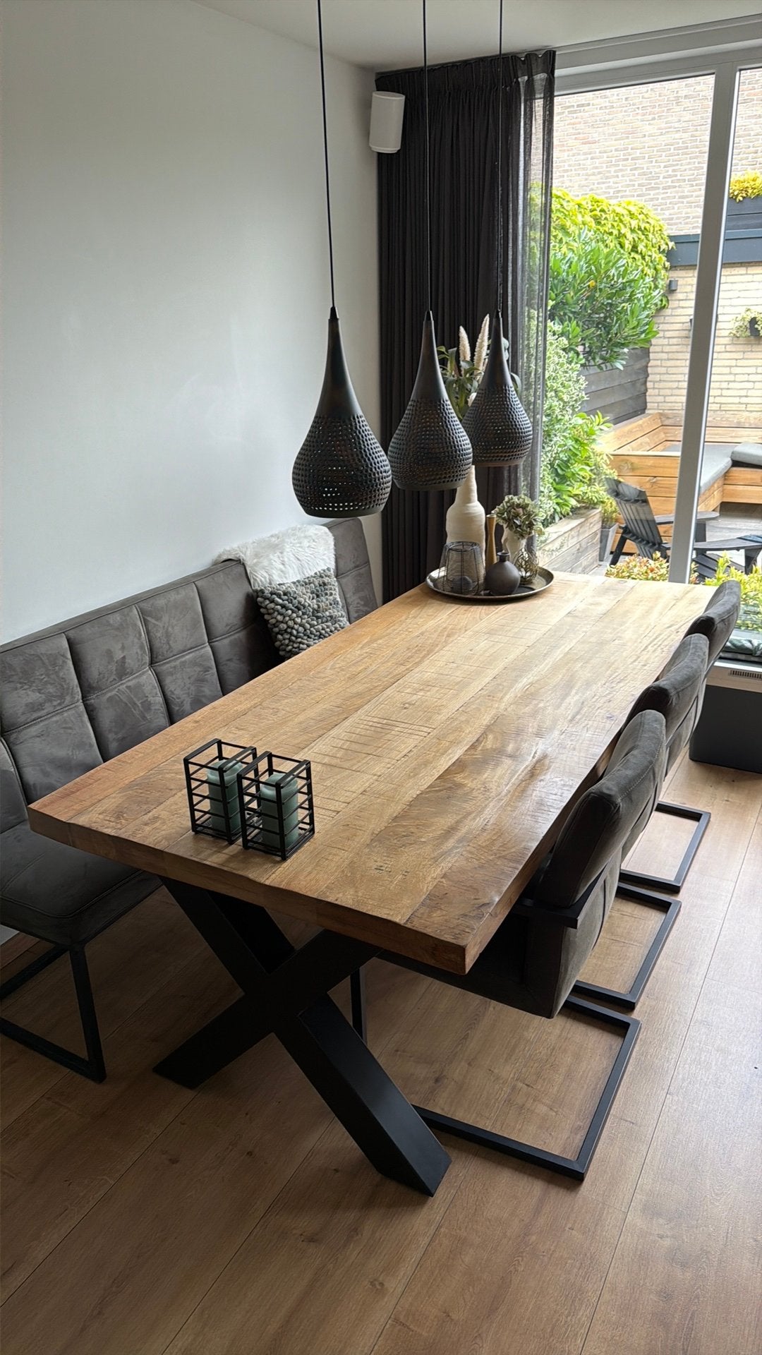 Eettafelstoelen(3stk) & eettafelbank, Ophalen, 200 cm of meer, Zo goed als nieuw, Vijf personen of meer