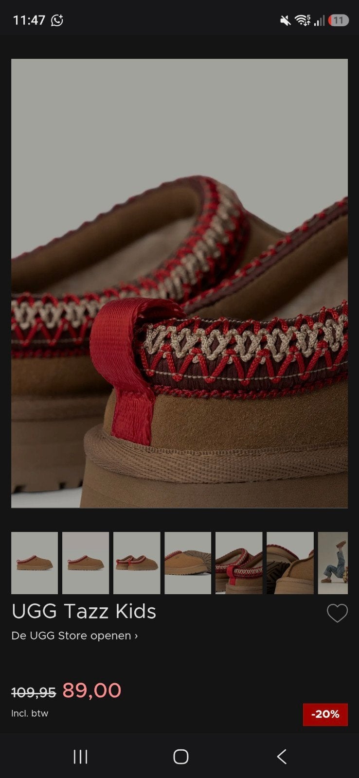 UGG tazz sloffen maat 32, Kinderen en Baby's, Ophalen of Verzenden, Zo goed als nieuw, Jongen of Meisje, Overige typen