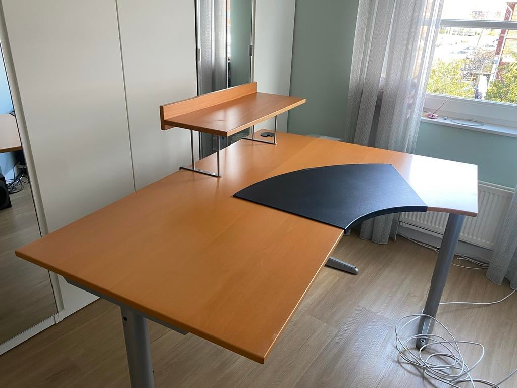 Hoekbureau met ladeblokken - Ideaal voor thuiskantoor, Ophalen, Gebruikt, Hout, Hoekbureau