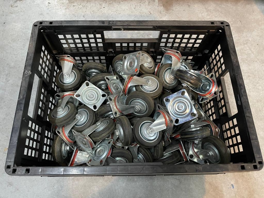 Zwenkwielen met plaatbevestiging 75 mm, Verzenden, Gebruikt
