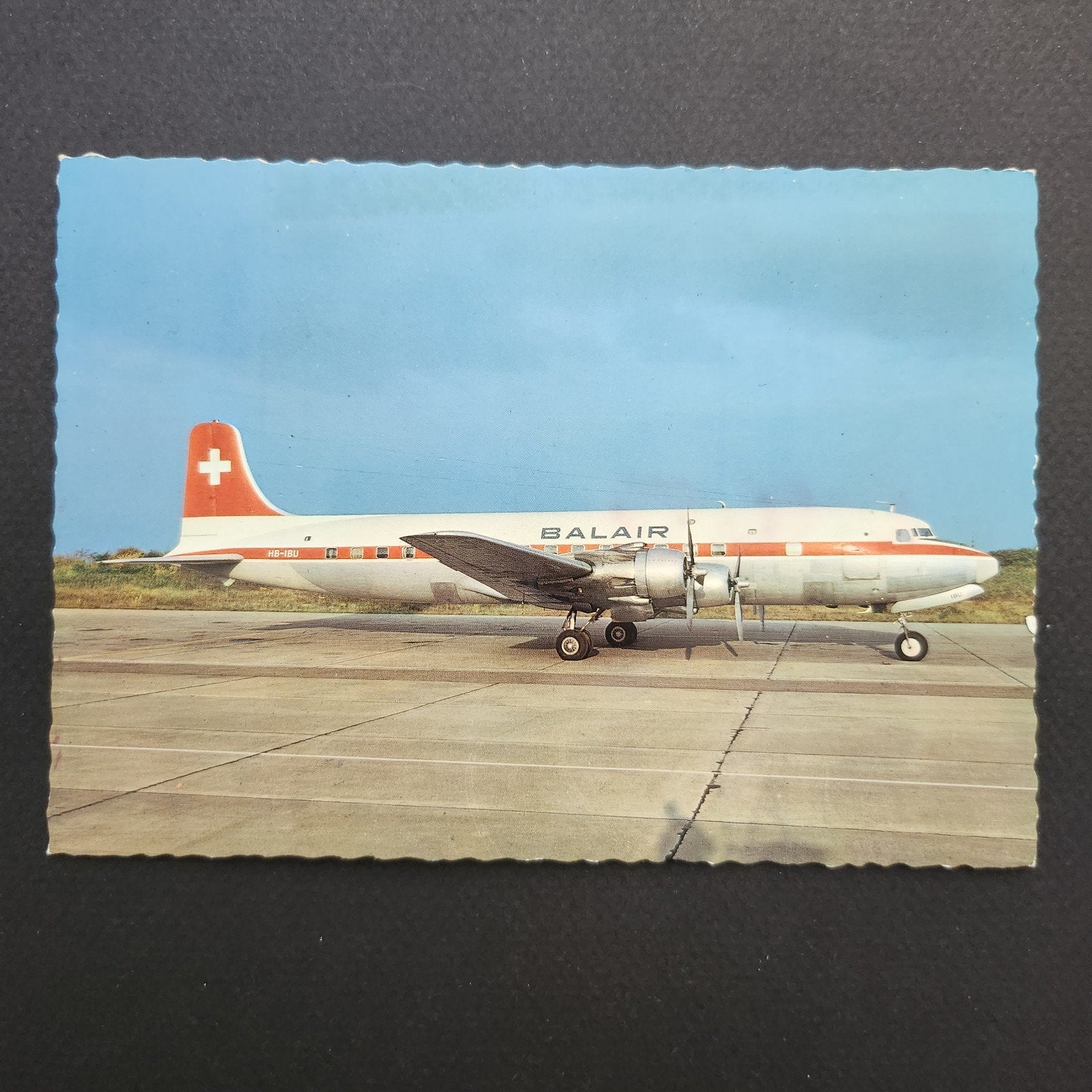 Balair Douglas DC-6B Vliegtuig Ansichtkaart, Verzamelen, Verzenden