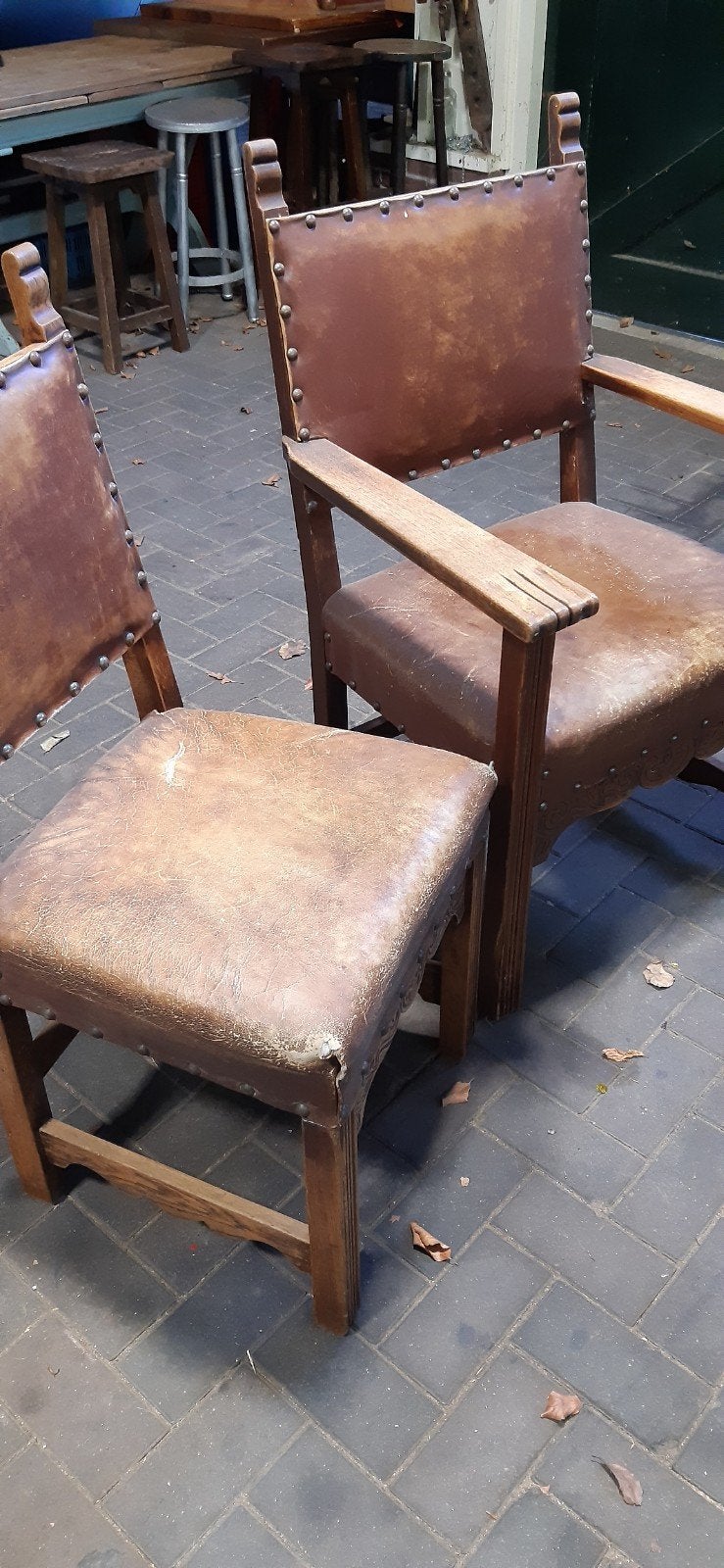 Vintage leren stoelen - Set van 6, Ophalen