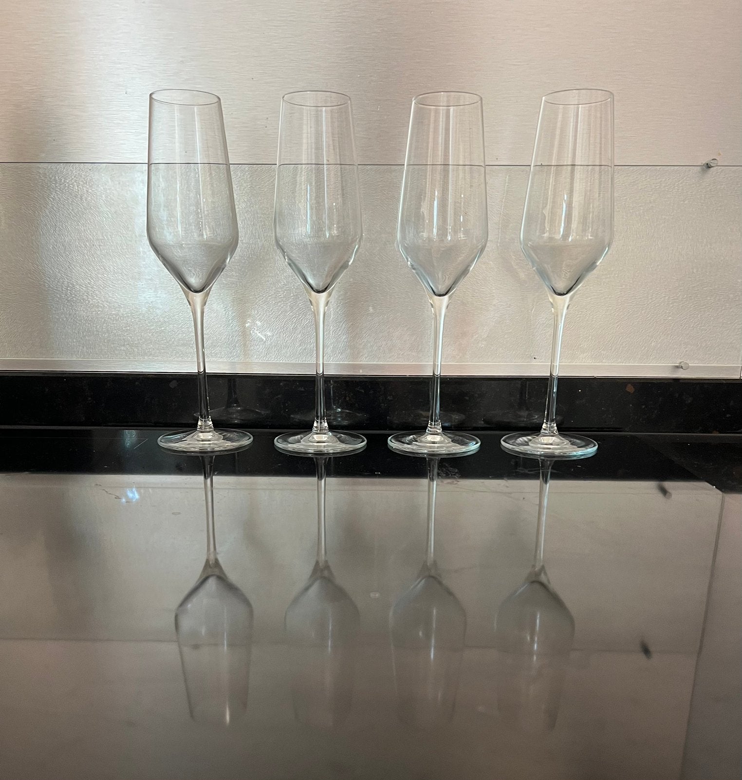 4 VIVO Villeroy & Boch kristallen champagneglazen, AH, Glas of Glazen, Villeroy & Boch, Ophalen of Verzenden, Zo goed als nieuw