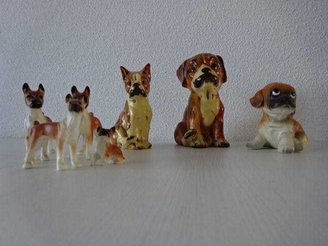 Set van 7 boxer beeldjes, Verzamelen, Ophalen of Verzenden, Zo goed als nieuw, Dier