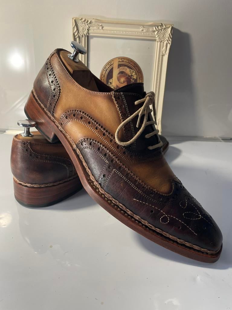 Melik Rome Mint Bruine Leren Brogue Schoenen EU 44, Kleding | Heren, Schoenen, Zo goed als nieuw, Veterschoenen, Bruin, Ophalen of Verzenden