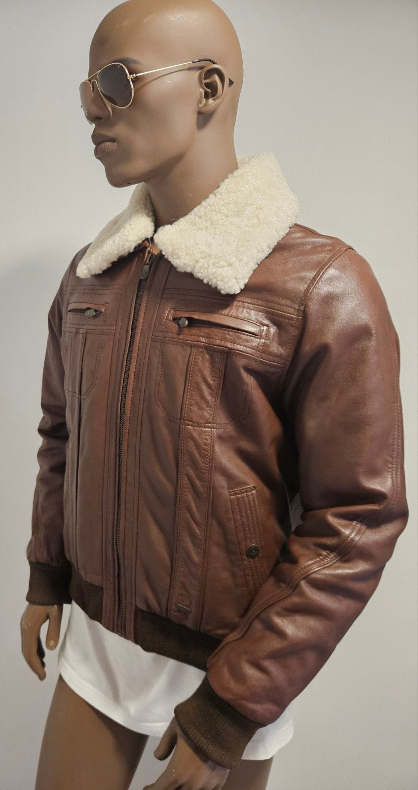 Vanguard / PME soepele schapen leren jas / jack (L) zgan