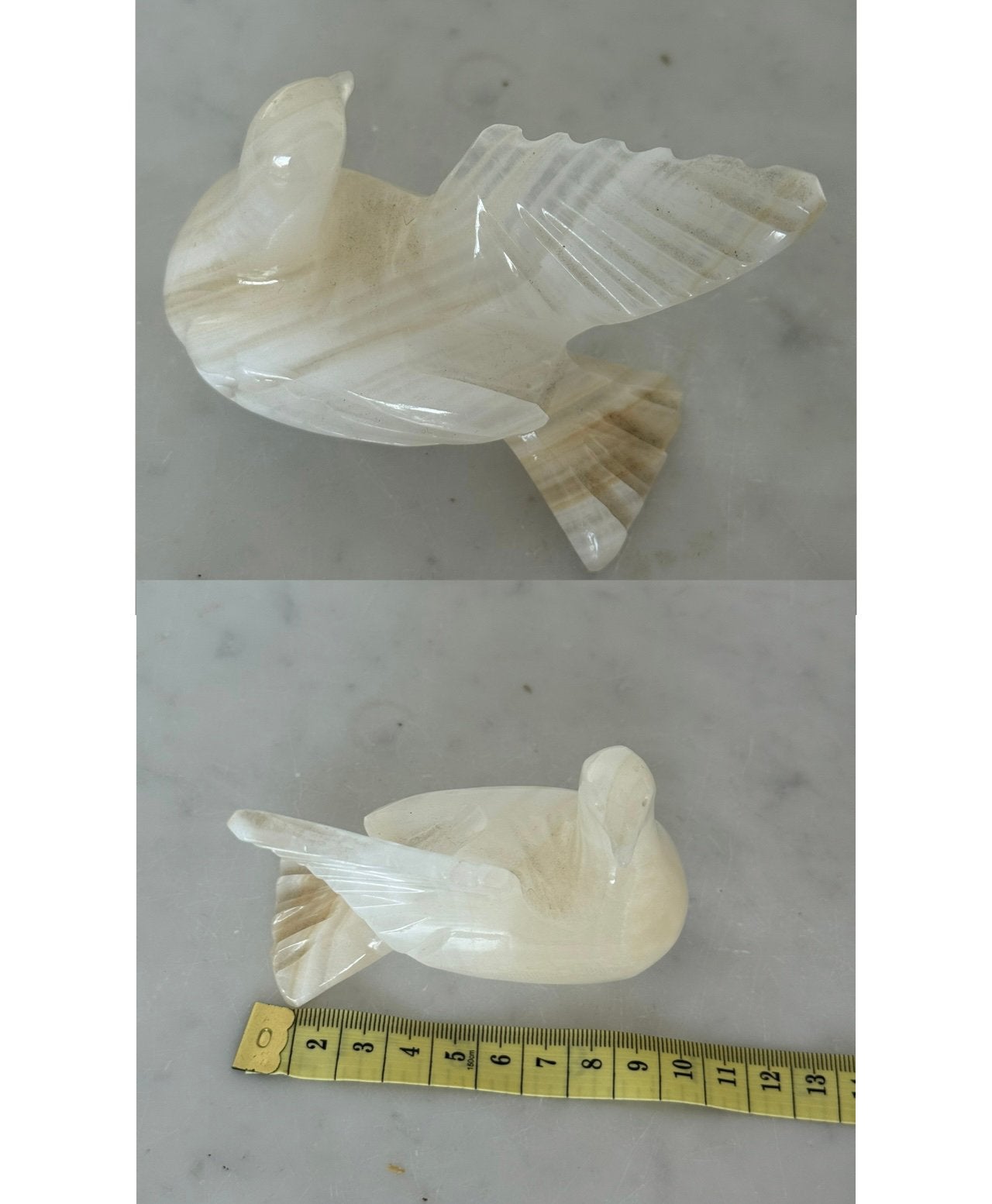 Vintage onyx duifbeeldje – 10 cm, Antiek en Kunst, Ophalen of Verzenden