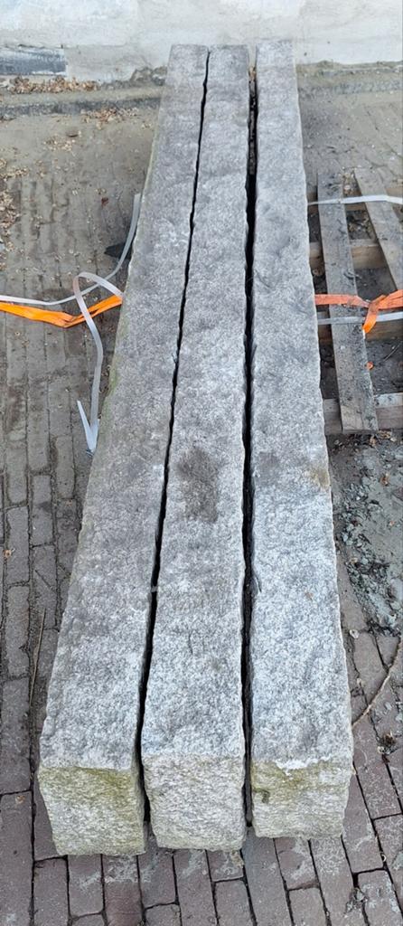Natuurstenen (graniet) opsluit-/banden T.E.A.B., Tuin en Terras, Grind, Keien en Split, Gebruikt, Overige typen, Grijs, Graniet