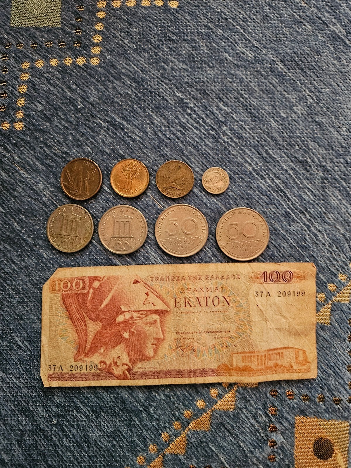 Griekse Drachme Munten en Bankbiljet, Ophalen of Verzenden, Setje